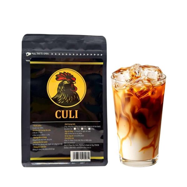 Cà phê sữa đá pha từ hạt Culi rang đậm