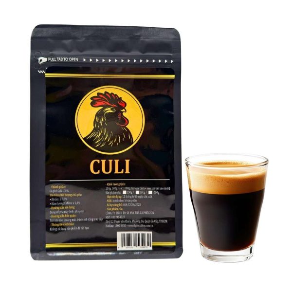 Ly espresso crema vàng sánh từ cà phê Culi