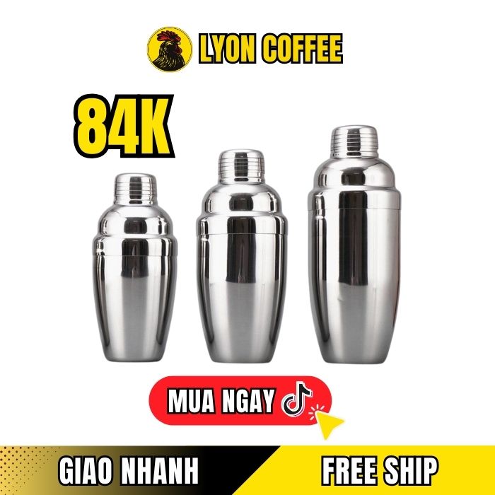 Bình lắc pha chế inox cocktail cà phê shaker 350ml 550ml 700ml