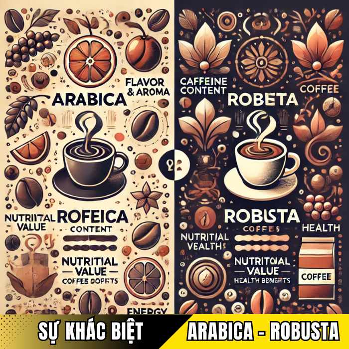 So sánh giữa cafe Arabica và Robusta