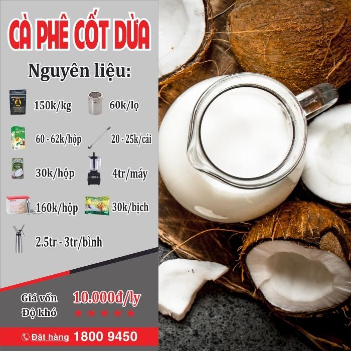 cách làm cafe dừa đá xay 