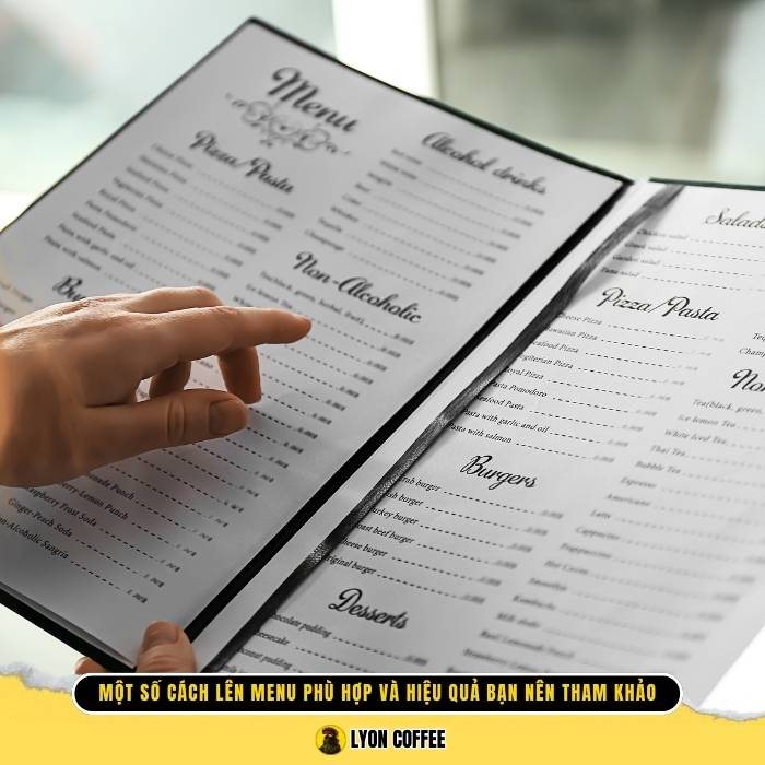 Cách lên menu cho quán cafe hiệu quả