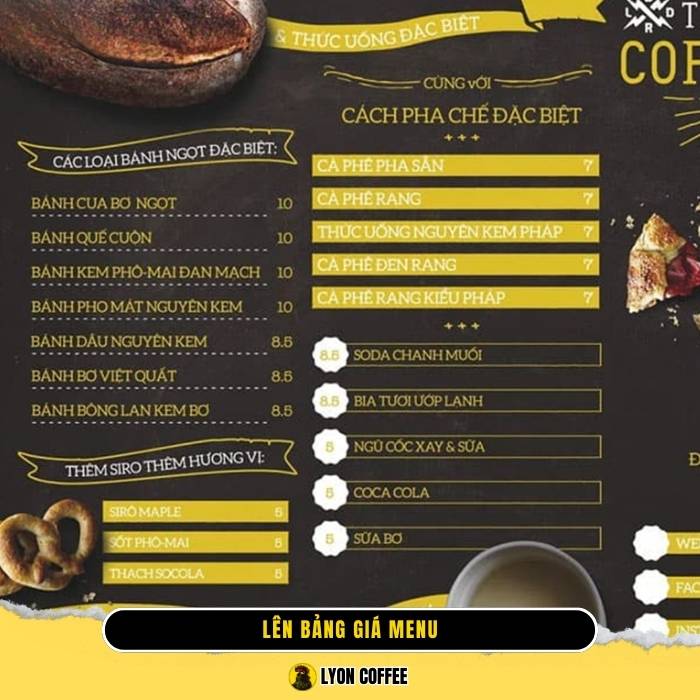 Lên bảng giá menu