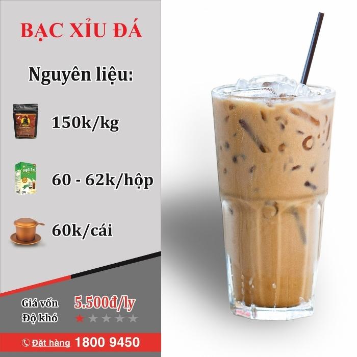 Công thức nguyên liệu, dụng cụ, bật mí giá vốn cách làm bạc xỉu đá ngon đơn giản