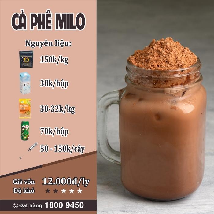 Cách pha cafe với milo sữa tươi không đường cho quán cà phê