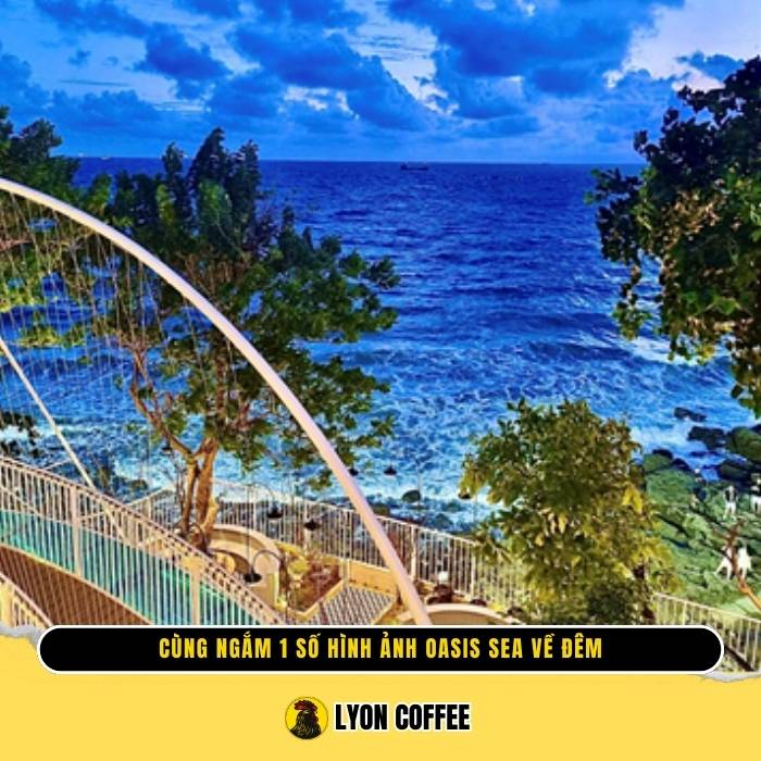 Hình ảnh quán cafe Oasis Sea Vũng Tàu về đêm