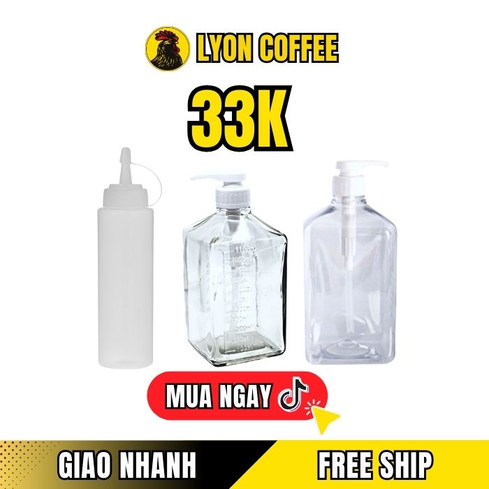 Giá chai lọ bình đựng bơm siro nước đường