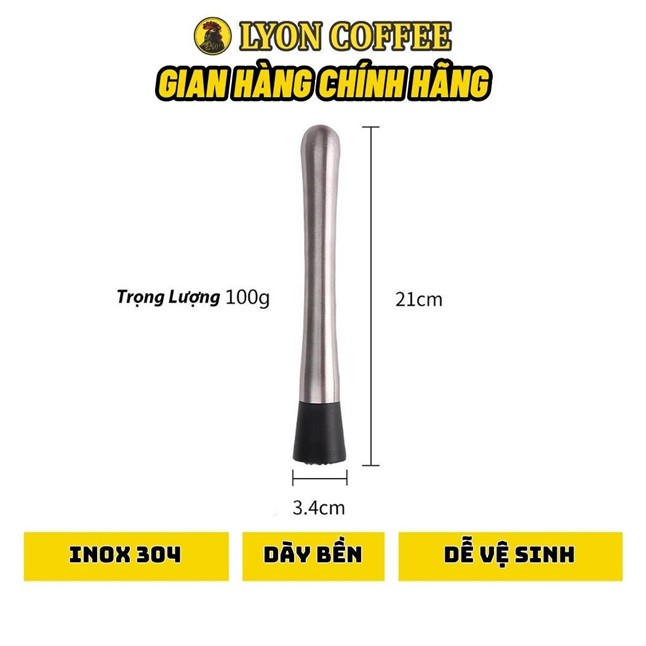 Chày dầm pha chế bằng inox 304 cao cấp bền dày