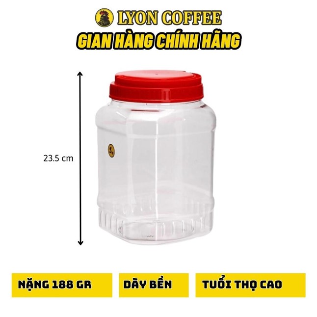 Thông tin sản phẩm hũ nhựa vuông Duy Tân 5kg