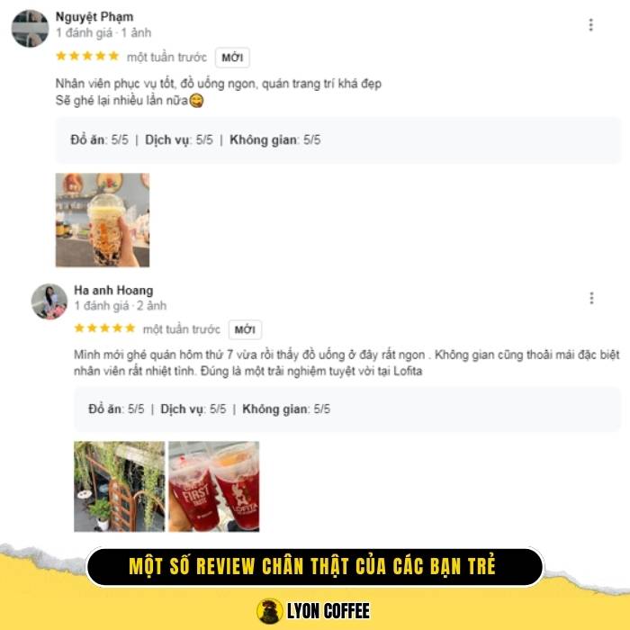 Review menu cafe và thức uống khác tại Lofita Tea & Coffee