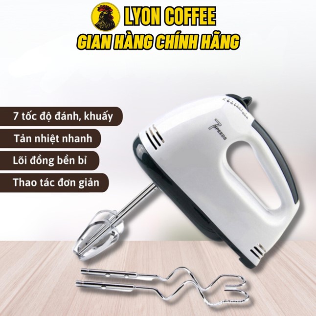 Máy đánh trứng cầm tay, trộn bột cafe kem muối Scarlett 7 tốc độ tự động mạnh cở lớn cho quán cà phê nhà hàng