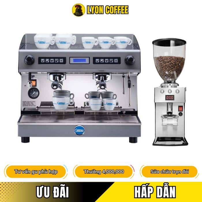 Giá bán combo máy pha cafe Carimali Pratica 2 Group