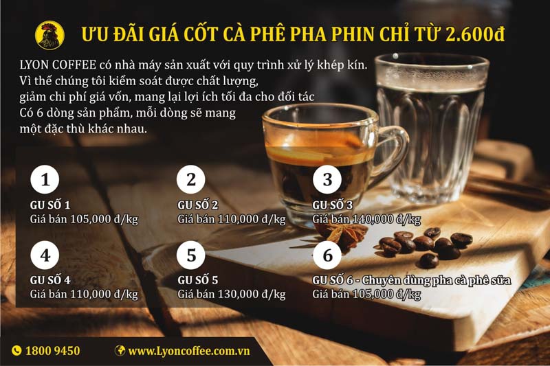 Nguồn cung cấp cà phê chất lượng và giá mua ổn định khi mở quán cafe hạt nguyên chất pha phin