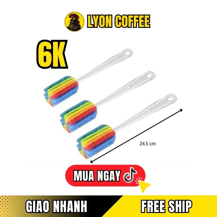Mua cây cọ rửa ly, bình nước 7 sắc cầu vồng ở đâu giá rẻ bao nhiêu tiền?