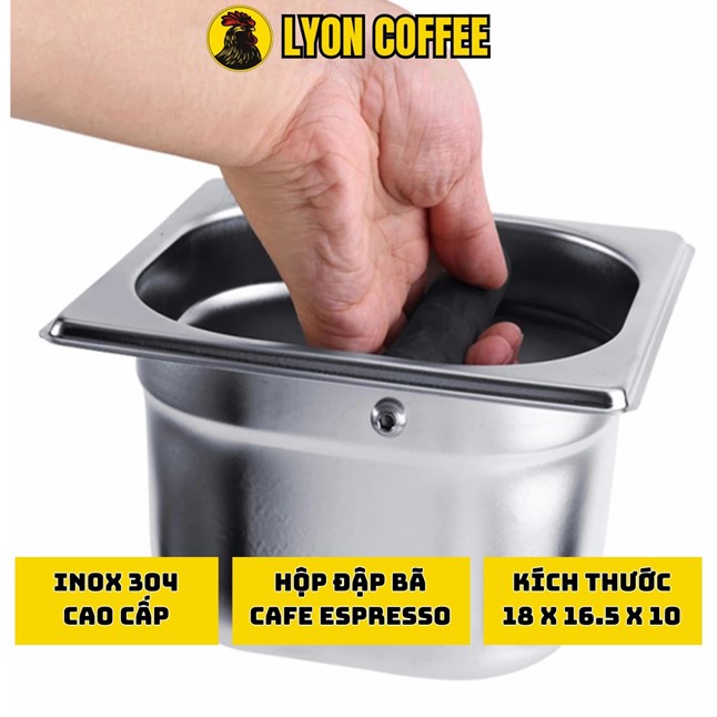 Hộp đập bã cà phê inox