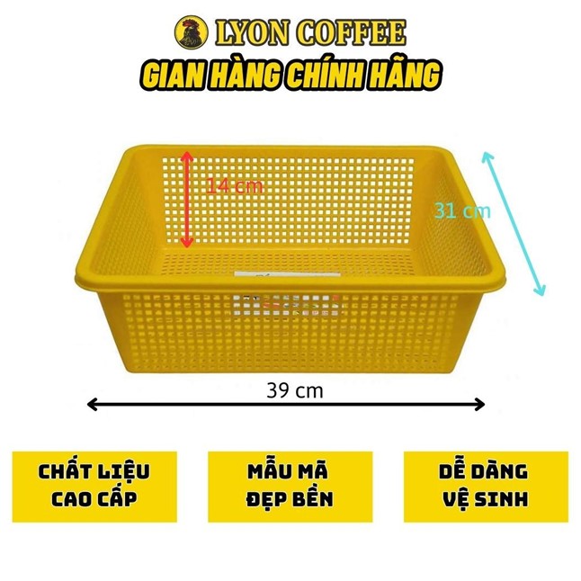 Rổ hình chữ nhật tân lập thành nhựa PP nguyên sinh
