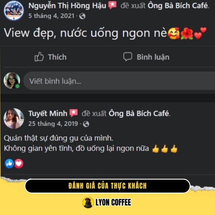 Đánh giá của du khách khi trải nghiệm tại quán