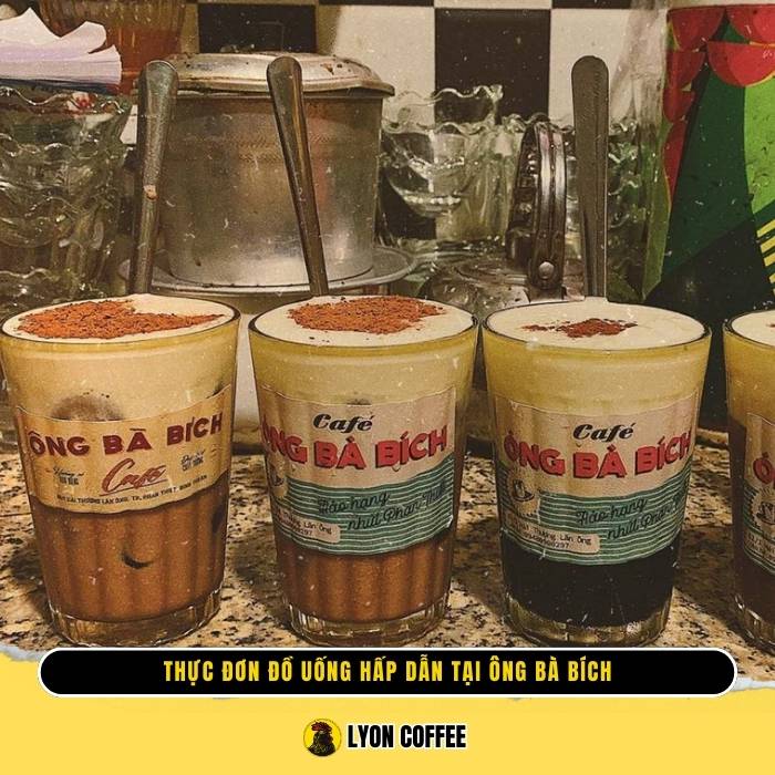 Thực đơn đồ uống hấp dẫn tại quán cafe Ông bà Bích
