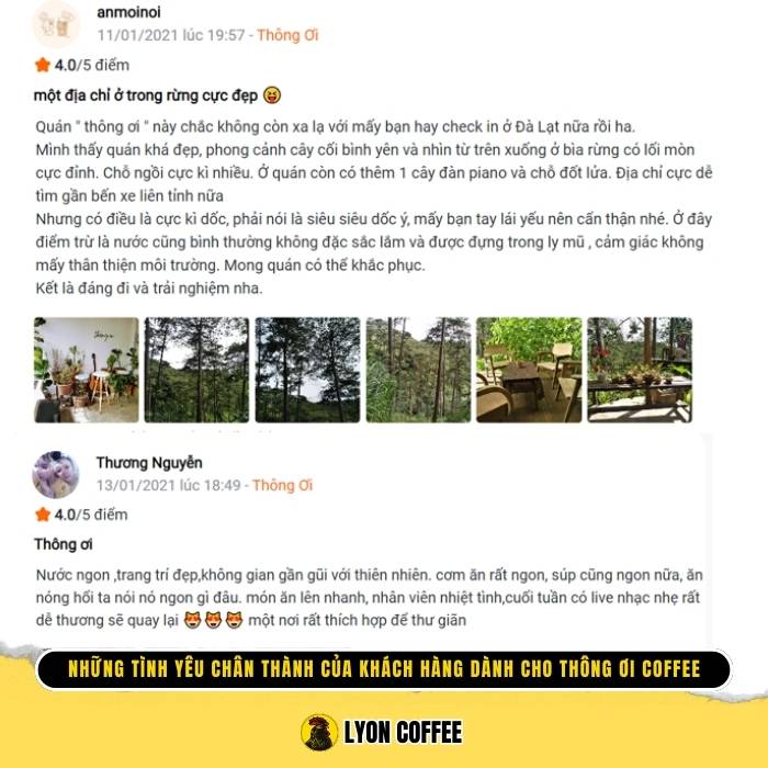 Đánh giá quán Thông Ơi Coffee Đà Lạt