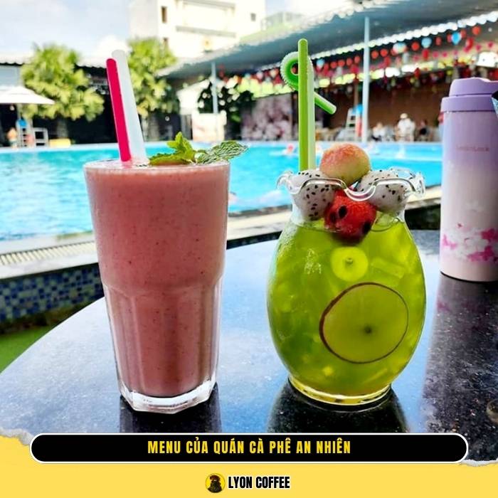 Menu thực đơn ở quán cafe Vườn An Nhiên ở Hà Huy Giáp Quận 12