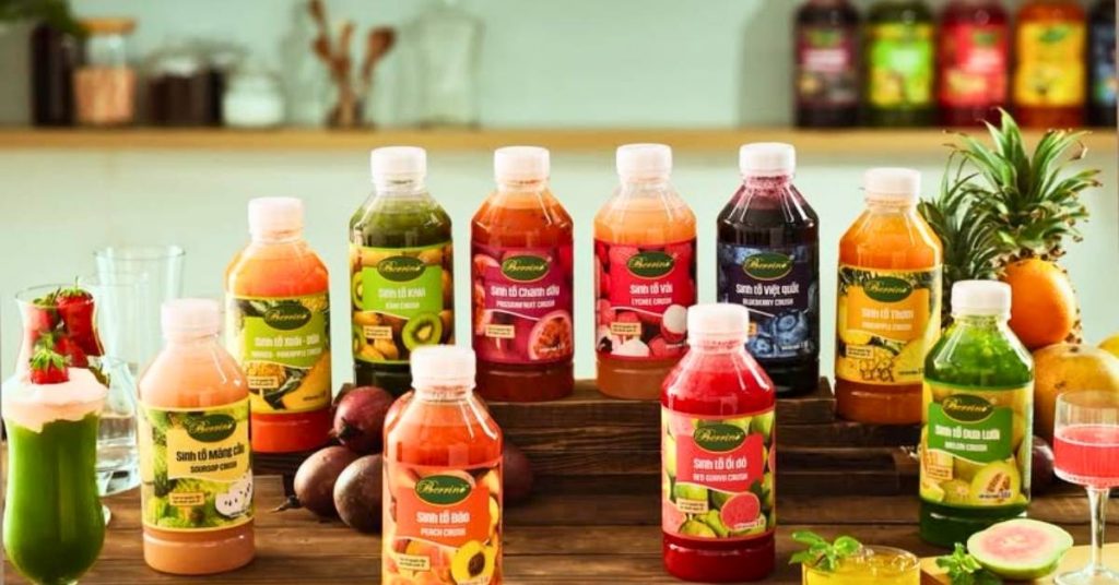 Sinh tố Berrino đa dạng hương vị chai 1 lít tiện lợi