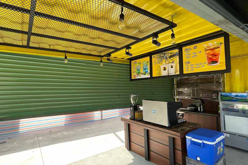 Vật dụng trong mô hình quán container đẹp