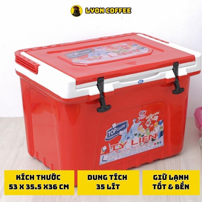 thùng đá 35 lít có vòi xả, bền đẹp, giữ đá lâu