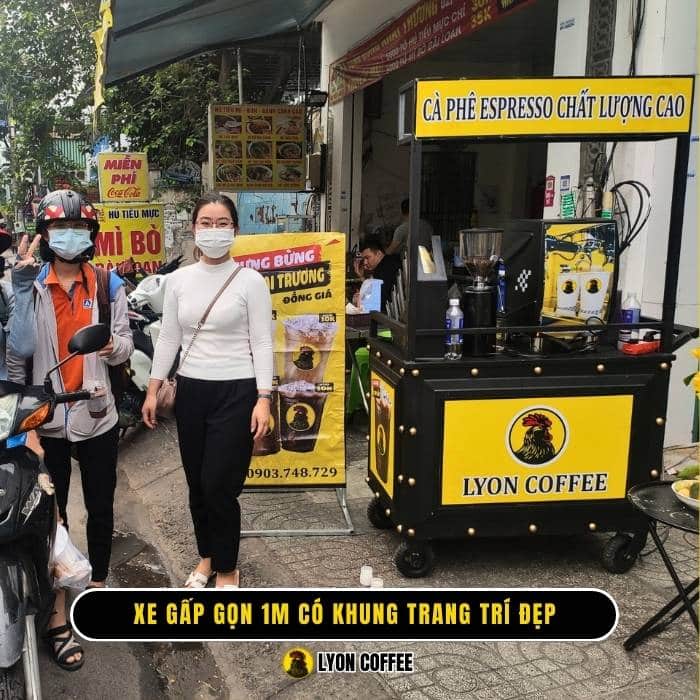 mẫu xe quầy cà phê gấp gọn đẹp