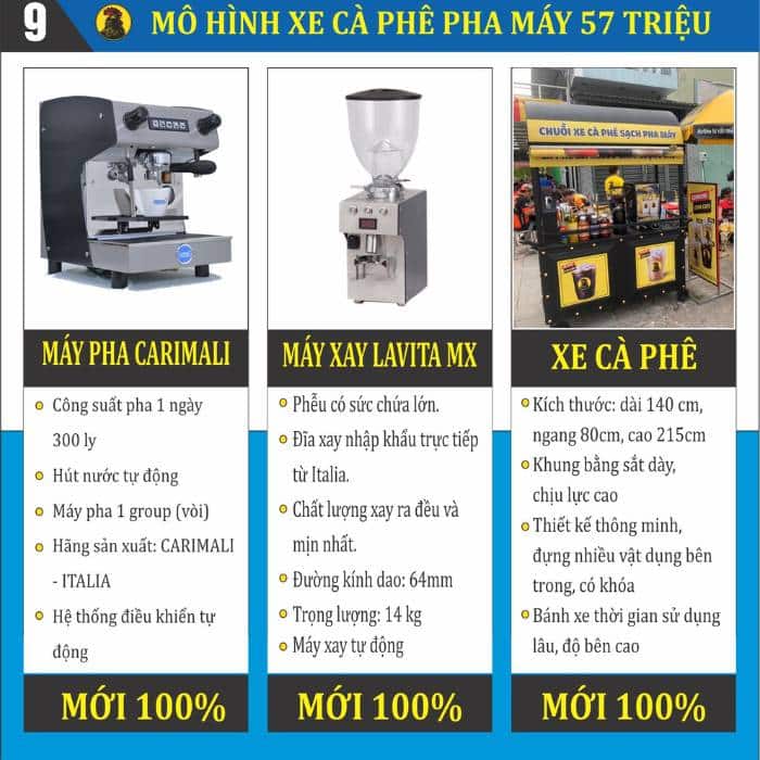 Combo xe bán cafe mang đi trọn gói