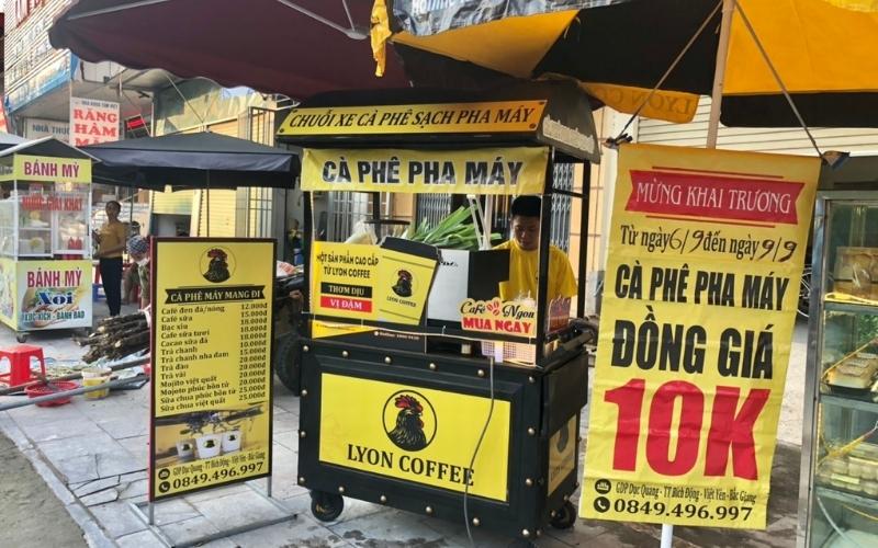 mô hình nhượng quyền kinh doanh xe quầy cafe bán take away